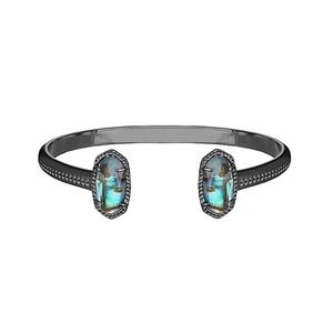 Kendra Scott Abalone Elton Gunmetal Cuff Bracelet
